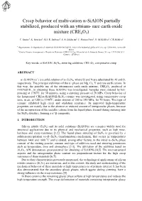 Creep Behavior of Multi-Cation • -Sialon Partially Stabilized