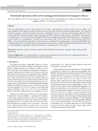 Functional Expression of the Sweet-Tasting Protein Brazzein In