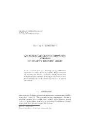 Gert-Jan C. LOKHORST an ALTERNATIVE INTUITIONISTIC