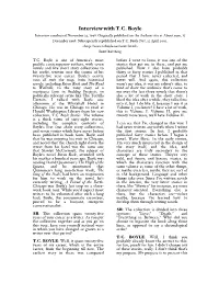 Interview with T.C. Boyle Interview Conducted November 23, 1998