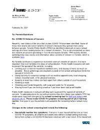 Parents/Guardians Re: COVID-19 Variants of Concern Recently, New