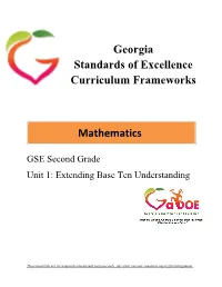Second Grade Unit 1: Extending Base Ten Understanding