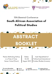 Abstract Booklet