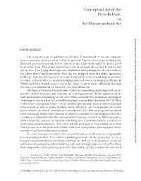 Conceptual Art of the Press Release, Or Art History Without