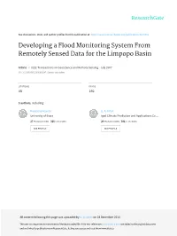 Developing a Flood Monitoring System from Remotely Sensed Data for the Limpopo Basin
