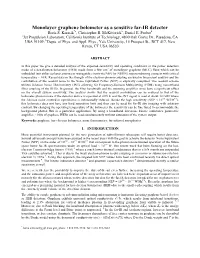 Monolayer Graphene Bolometer As a Sensitive Far-IR Detector Boris S