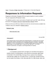 Responses to Information Requests Responses to Information Requests
