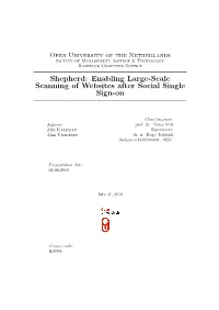 Shepherd: Enabling Large-Scale Scanning of Websites After Social Single Sign-On