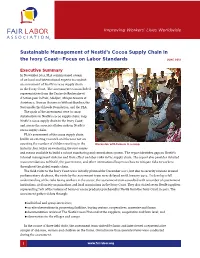 Sustainable Management of Nestleâ•Žs Cocoa Supply Chain in the Ivory