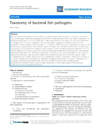Taxonomy of Bacterial Fish Pathogens Brian Austin