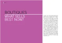 What Sells Best Now?