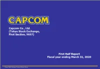 2Nd Quarter in FY2019 Presentation of Financial Results