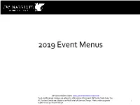 Authentic Event Menus