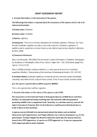 Draft Assessment Report