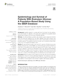 Epidemiology and Survival of Patients with Brainstem Gliomas: a Population-Based Study Using the SEER Database