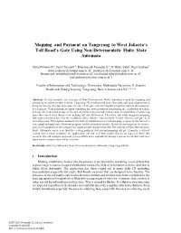 Mapping and Payment on Tangerang to West Jakarta's Toll Road's Gate Using Non-Determenistic Finite State Automata