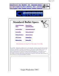 Standard Bullet Specs