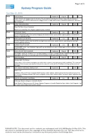 Sydney Program Guide