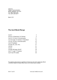 The Audi Model Range