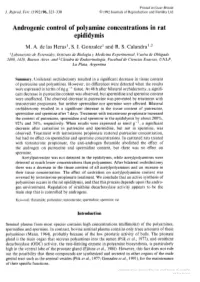 Androgenic Control of Polyamine Concentrations in Rat Epididymis M