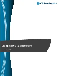 CIS Apple Ios 12 Benchmark