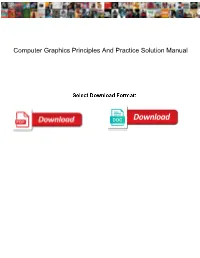 Computer Graphics Principles and Practice Solution Manual