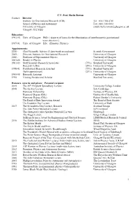 CV Prof. Sheila Rowan Contact