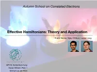 Effective Hamiltonians: Theory and Application