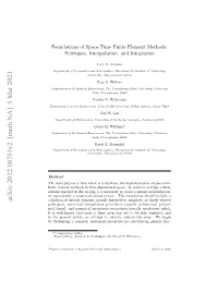 Foundations of Space-Time Finite Element Methods: Polytopes, Interpolation, and Integration