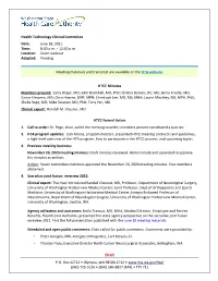HTCC Previous Meeting Business