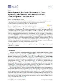 Reconfigurable Terahertz Metamaterial Using Split-Ring Meta