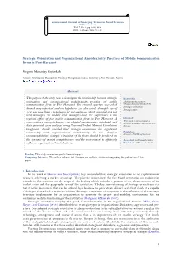 Strategic Orientation and Organizational Ambidexterity Practices of Mobile Communication Firms in Port Harcourt 1. Introduction