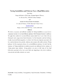 According to Turing, a Kinetic System with Two Or More Morphogenes And