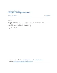 Applications of Halloysite Nanocontainers for Functional Protective Coating Anupam Ramesh Joshi