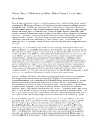 Climate Change, Globalization, and Other “Modern” Issues in Ancient Syria