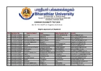 COMMON ELIGIBILITY TEST 2020 (For M