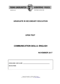 Communication Skills: English
