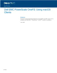 Dell EMC Powerscale Onefs: Using Macos Clients