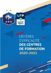 Des Centres De Formation 2020-2021 Critères D