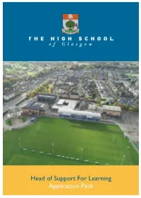 Head of Support for Learning Application Pack the High School of Glasgow – a Snapshot