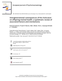Intergenerational Consequences of the Holocaust on Offspring Mental Health: a Systematic Review of Associated Factors and Mechanisms