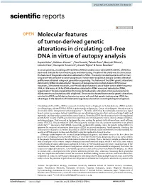 Molecular Features of Tumor-Derived Genetic Alterations in Circulating Cell