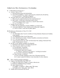 Outline Lecture Three: Decolonization Vs. Neocolonialism I) “A World Safe
