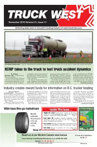 RCMP Takes to the Track to Test Truck Accident Dynamics