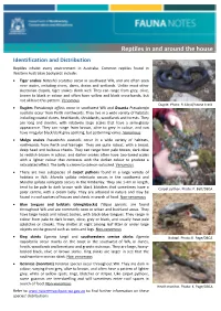 Reptiles in and Around the House Identification and Distribution Reptiles Inhabit Every Environment in Australia