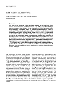 Risk Factors in Amblyopia