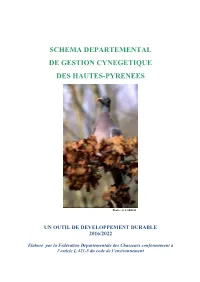 Schema Departemental De Gestion Cynegetique Des Hautes-Pyrenees