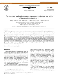 The Complete Nucleotide Sequence, Genome Organization, and Origin of Human Adenovirus Type 11 Daniel Stone,A,B Anne Furthmann,C Volker Sandig,C and Andre´ Liebera,B,*