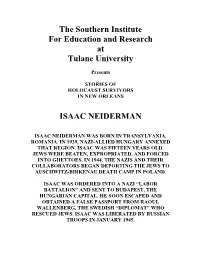 The Southern Institute for Education and Research at Tulane University