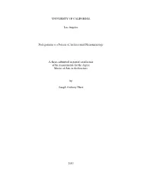 UNIVERSITY of CALIFORNIA Los Angeles Prolegomena to a Poiesis